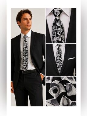 METROPOLIS Abstract Men’s Silk Tie